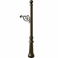 Lewiston Support Bracket Post System with Fluted Base & Ball Finial, Bronze LPST-804-BZ